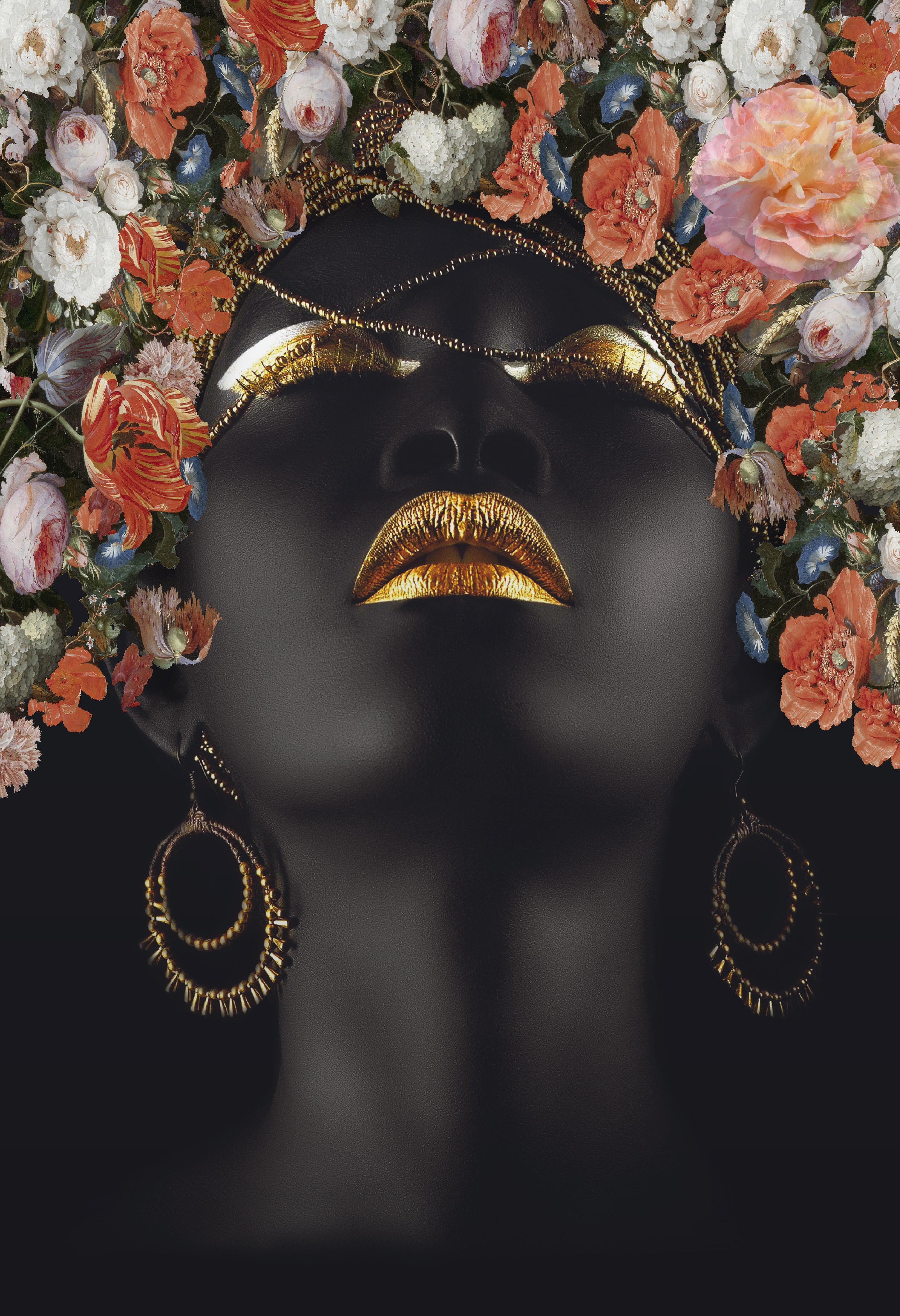 PLEXIGLASS - AFRICA FLOWER WOMAN ART
